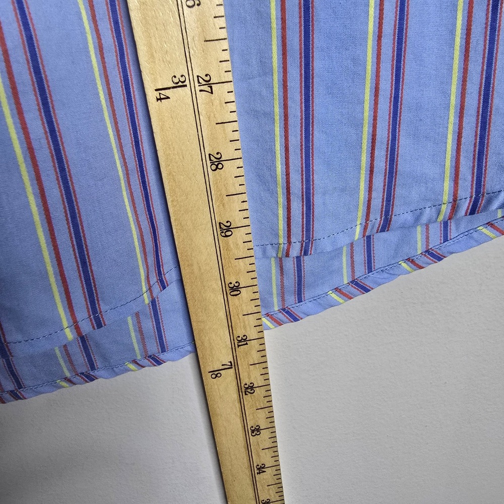 Lacoste Mens Striped Long Sleeve Button Down Size XL Blue Red Yellow Classic Fit - Picture 6 of 7
